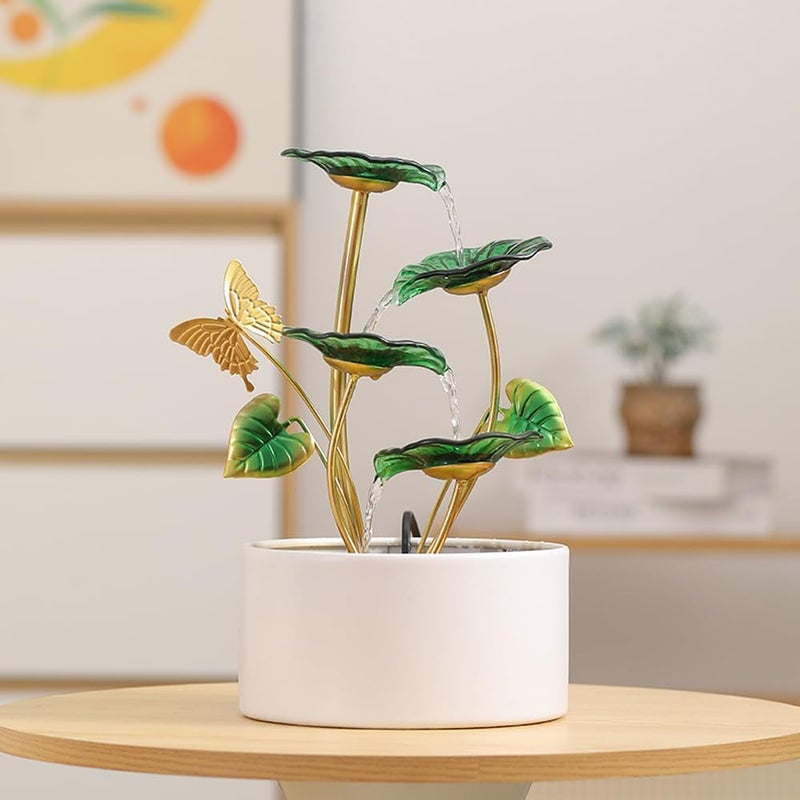 Andady Tabletop Fountain Water Feature Indoor and Outdoor Home and Garden Decoration (Leaf Fountain 2) - Image 3
